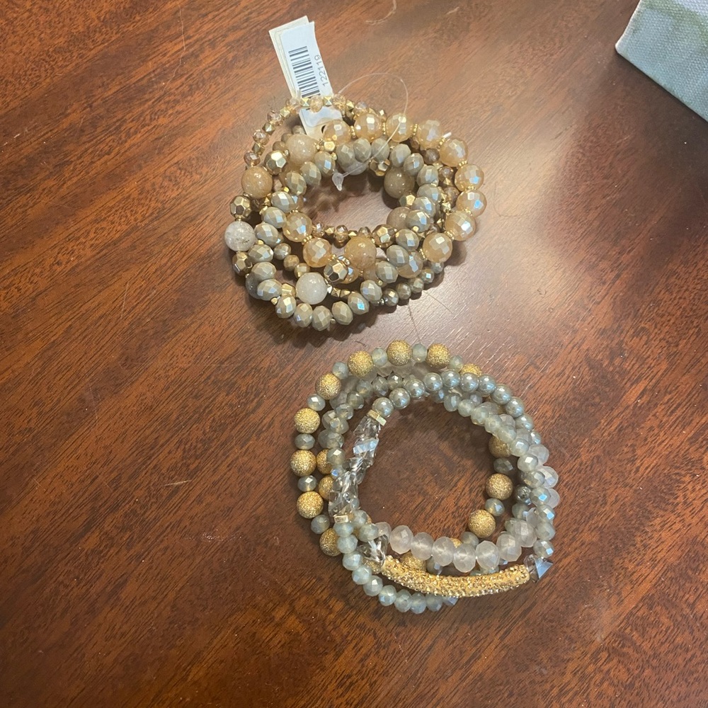 Two sets of gold bangles